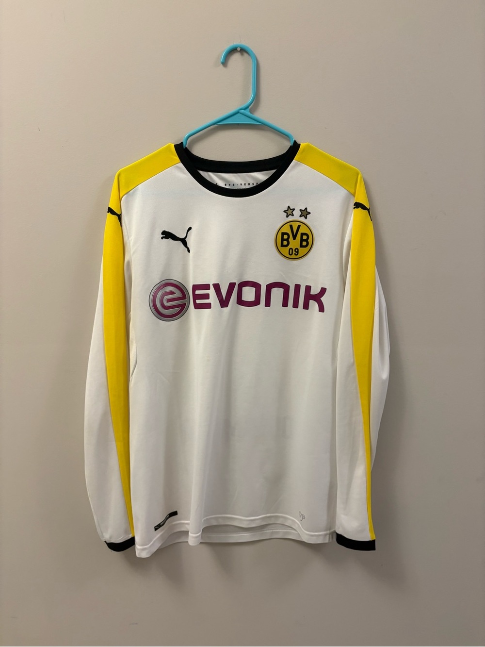 Puma Borussia Dortmund Long-Sleeve Jersey - White/Yellow